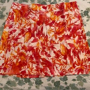 Rip Skirt Hawaii Mini Wrap Skirt Coral Pink Floral Printed Vacation Resort Pool
